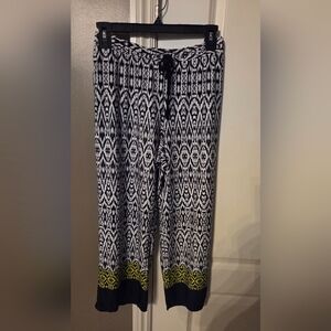 Apt. 9 Black and White Geometric Women's Casual Pants